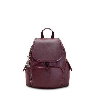 Kipling City Pack Mini Classic Metallic Backpacks Burgundy Lacquer | AU 1480MQ